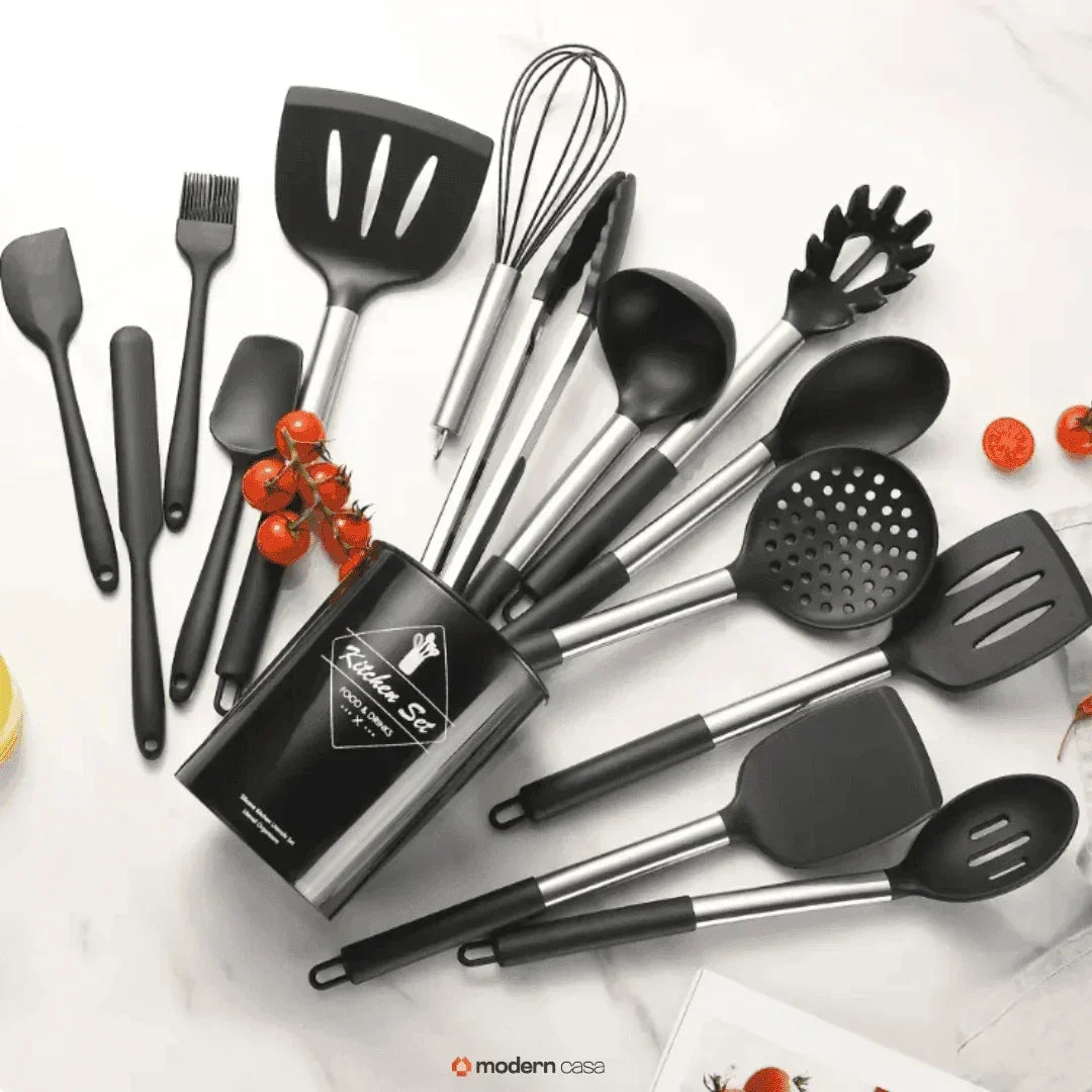 Conjunto de Utensílios em Silicone 12 Peças