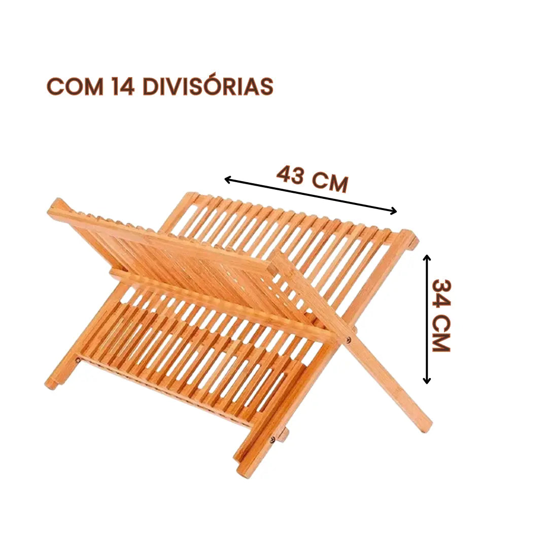 Escorredor de Louças em Bambu Dobrável