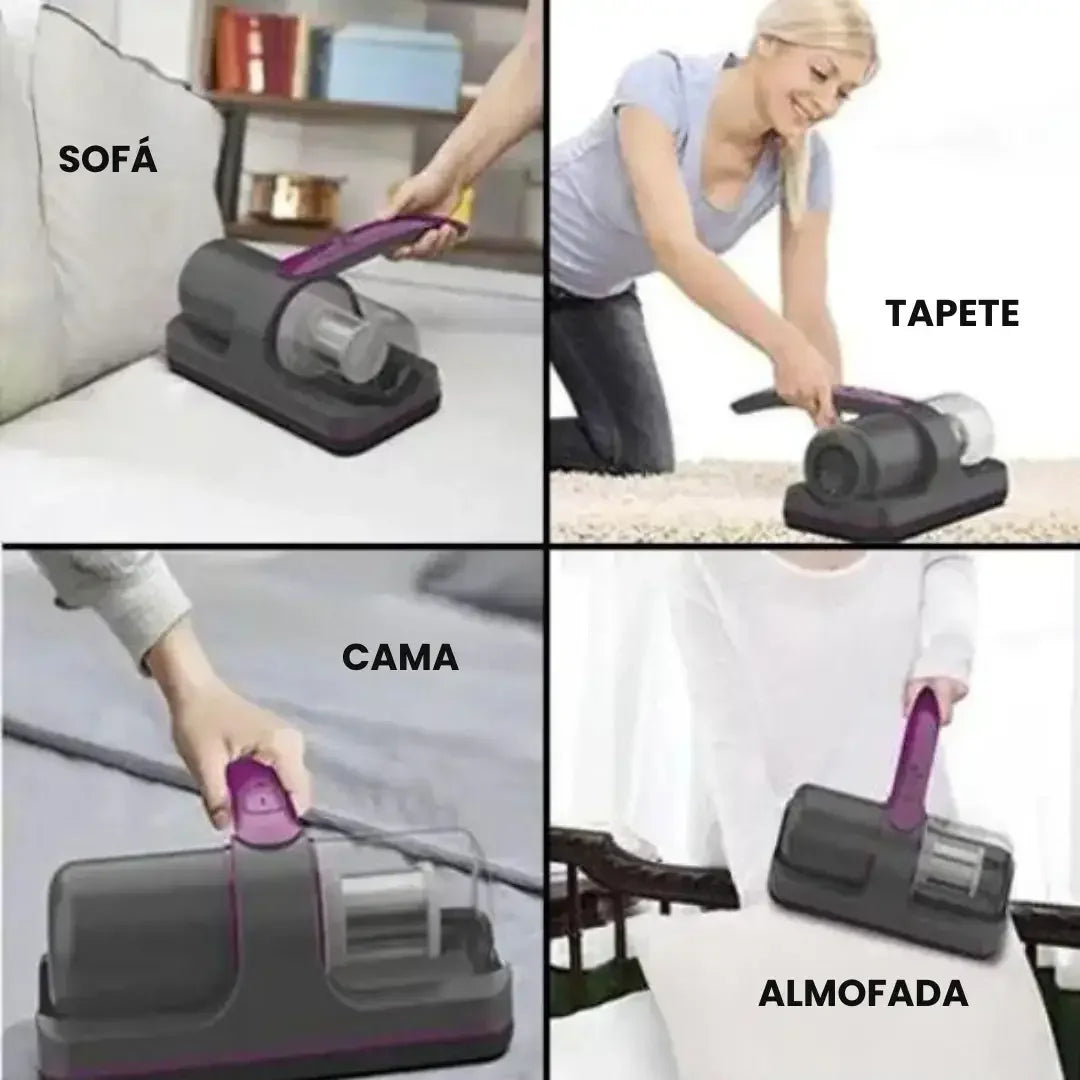 Aspirador Portátil Anti-Ácaro Esterilização UV Sem Fio