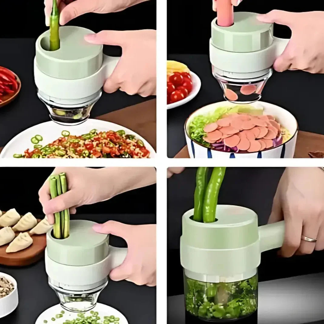 Picador e Cortador Elétrico de Legumes Multifuncional