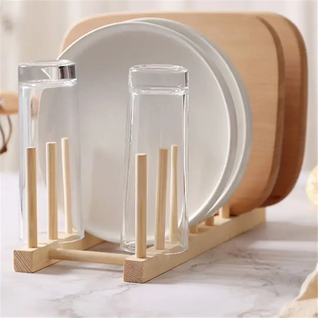 Escorredor de Pratos em Bambu Natural