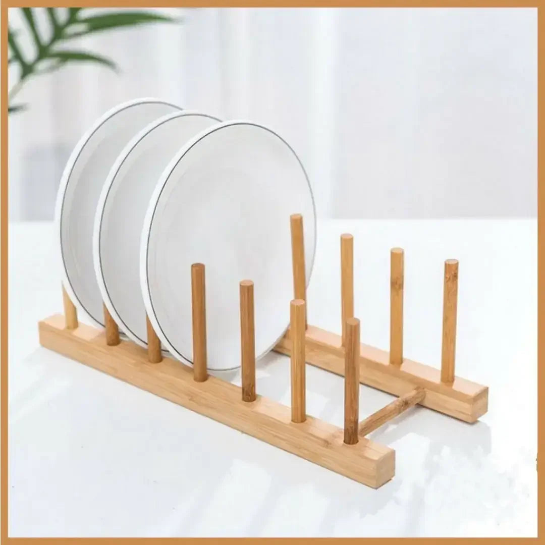 Escorredor de Pratos em Bambu Natural