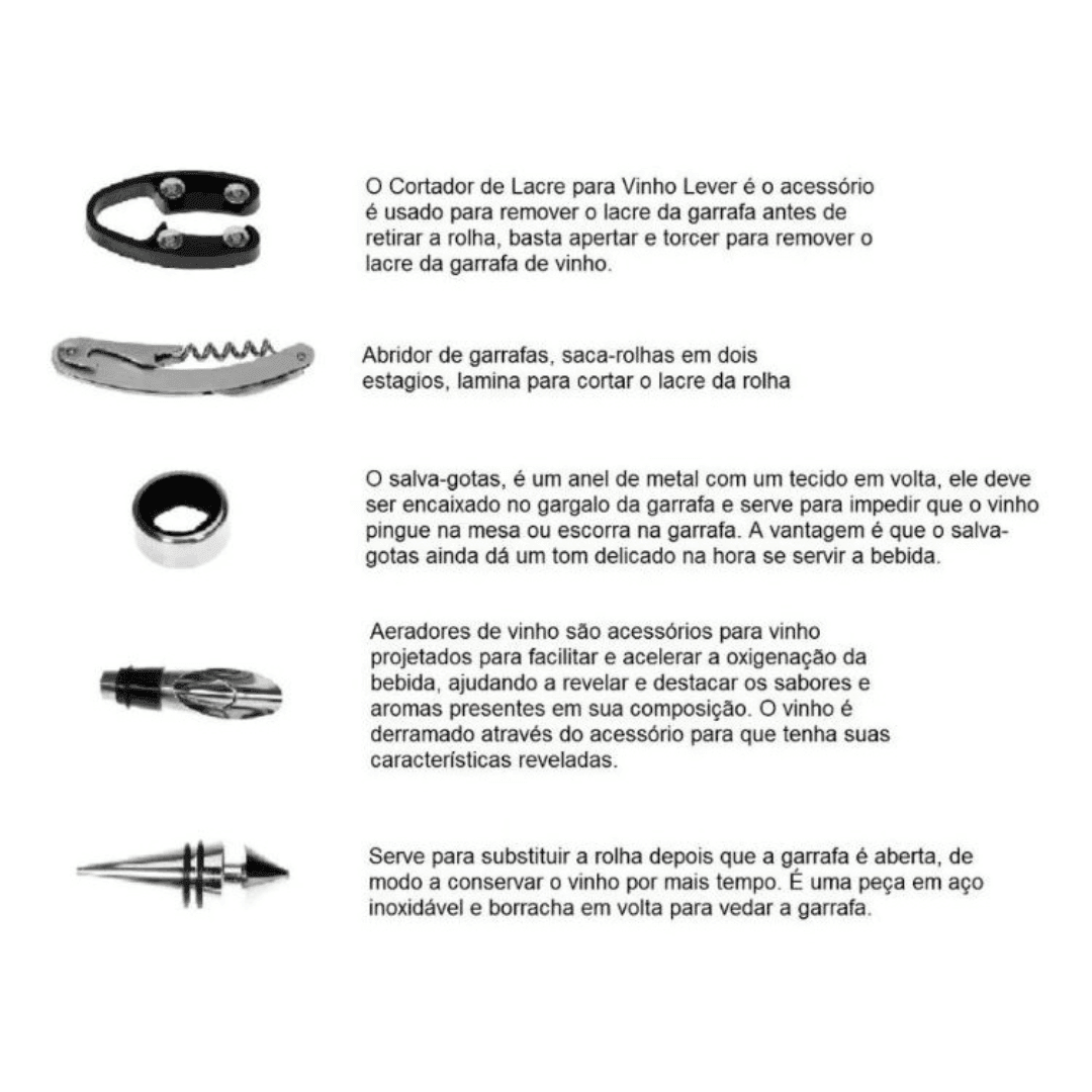 Abridor de Vinhos Kit em Formato de Livro