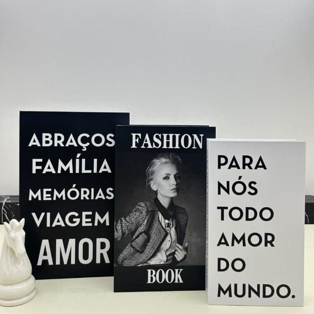 Livros Decorativos Kit 3 Peças