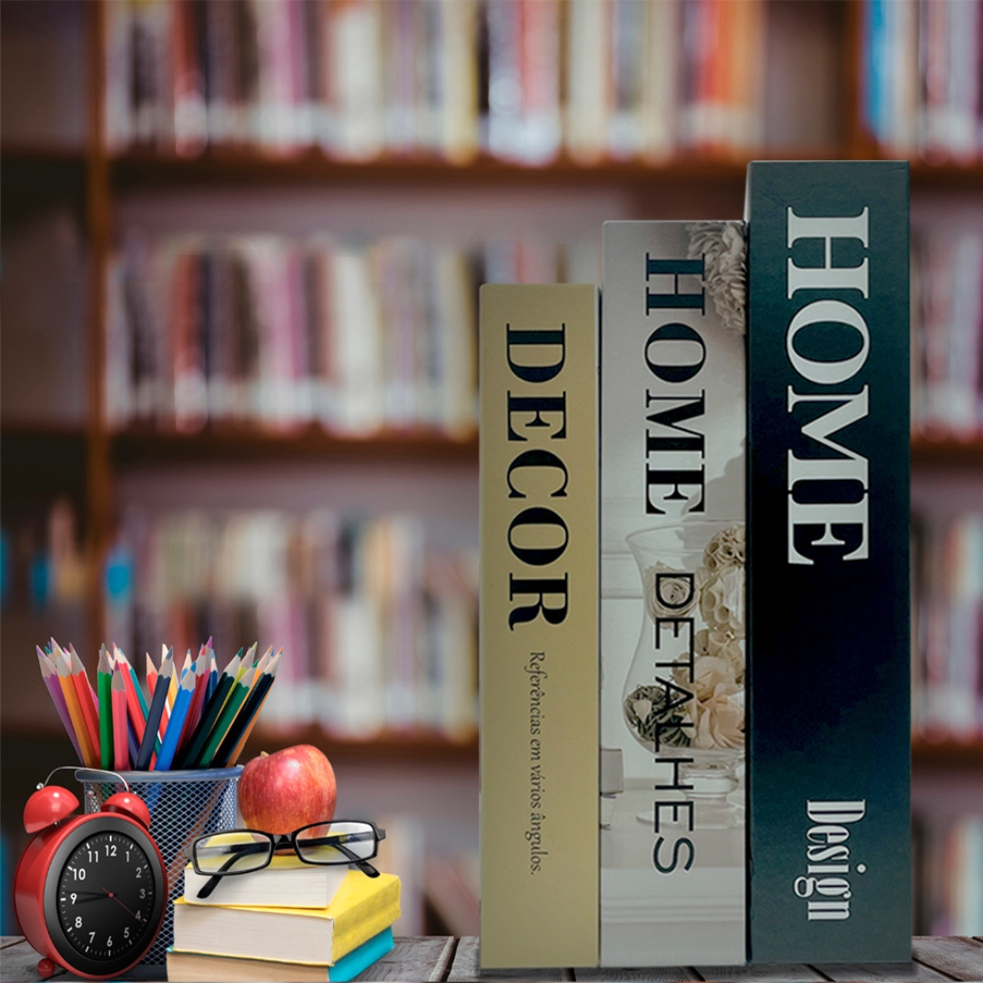 Livros Decorativos Kit 3 Peças