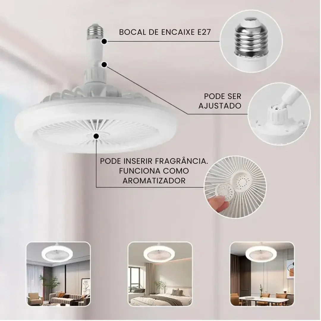 Luminária Ventilador de Teto com Controle Remoto