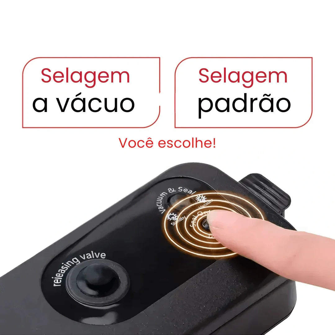 Seladora e Embaladora Automática a Vácuo Portátil + 10 Sacos de Brinde