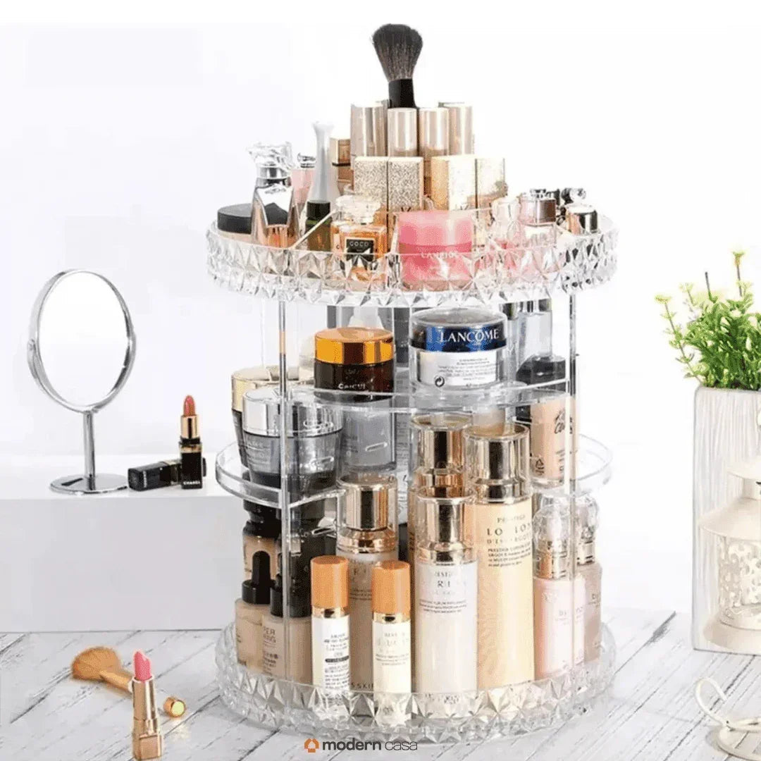 Organizador de Maquiagem Acrílico Giratório 360°