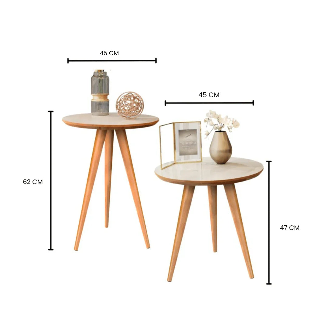 Mesa de Apoio Lateral Redonda Pé Palito Retrô