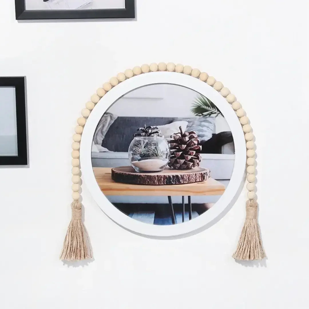 Pingente de Madeira Natural com Guirlanda de Juta