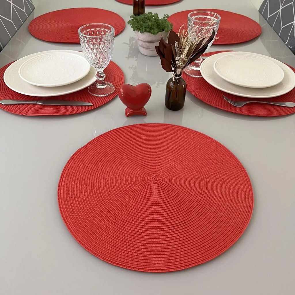 Jogo Americano Souplast Redondo Jantar Mesa Posta