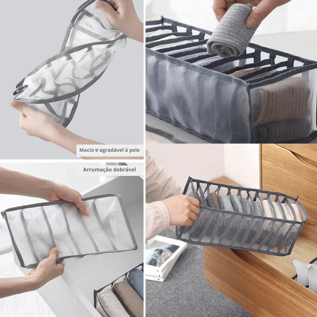 Organizador Tipo Colmeia para Roupas Íntimas Kit 3 Peças