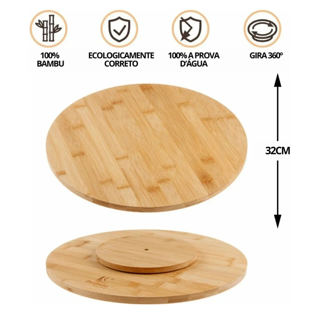 Tábua de Mesa em Bambu Giratóra