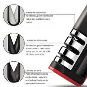 Amolador de Facas e Tesouras Profissional 3 em 1