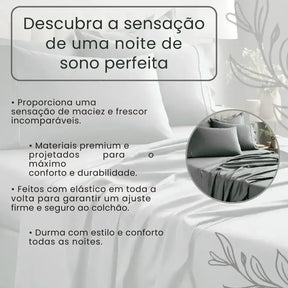 Jogo de Lençol 400 Fios Micro Percal Ponto Palito