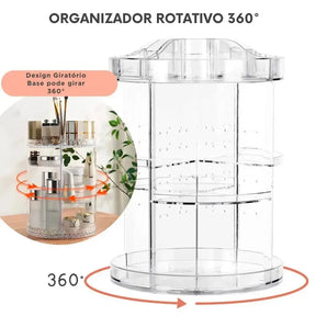 Organizador de Maquiagem Acrílico Giratório 360°