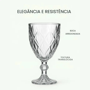 Jogo de Taças Diamond 6 peças Transparente