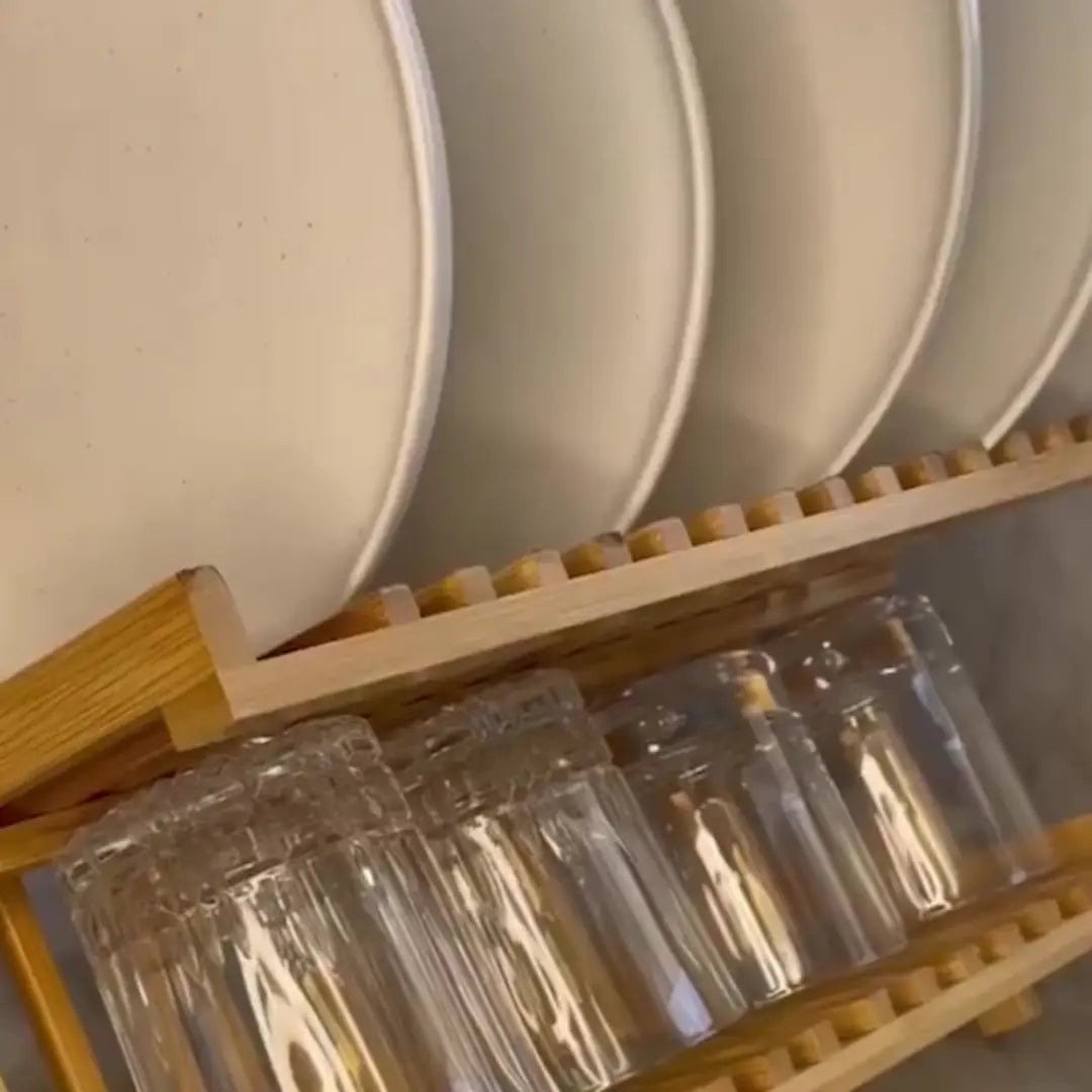 Escorredor de Louças em Bambu Dobrável