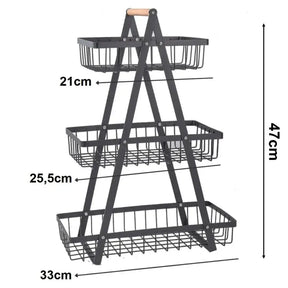 Cesta Organizadora de Metal – 2 ou 3 Andares