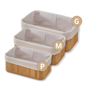 Cestos Organizadores de Bambu Kit 3
