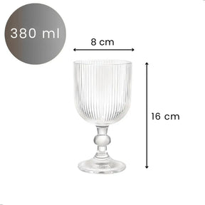 Taças Caneladas de Vidro Conjunto com 6 Peças