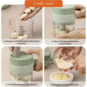 Picador e Cortador Elétrico de Legumes Multifuncional