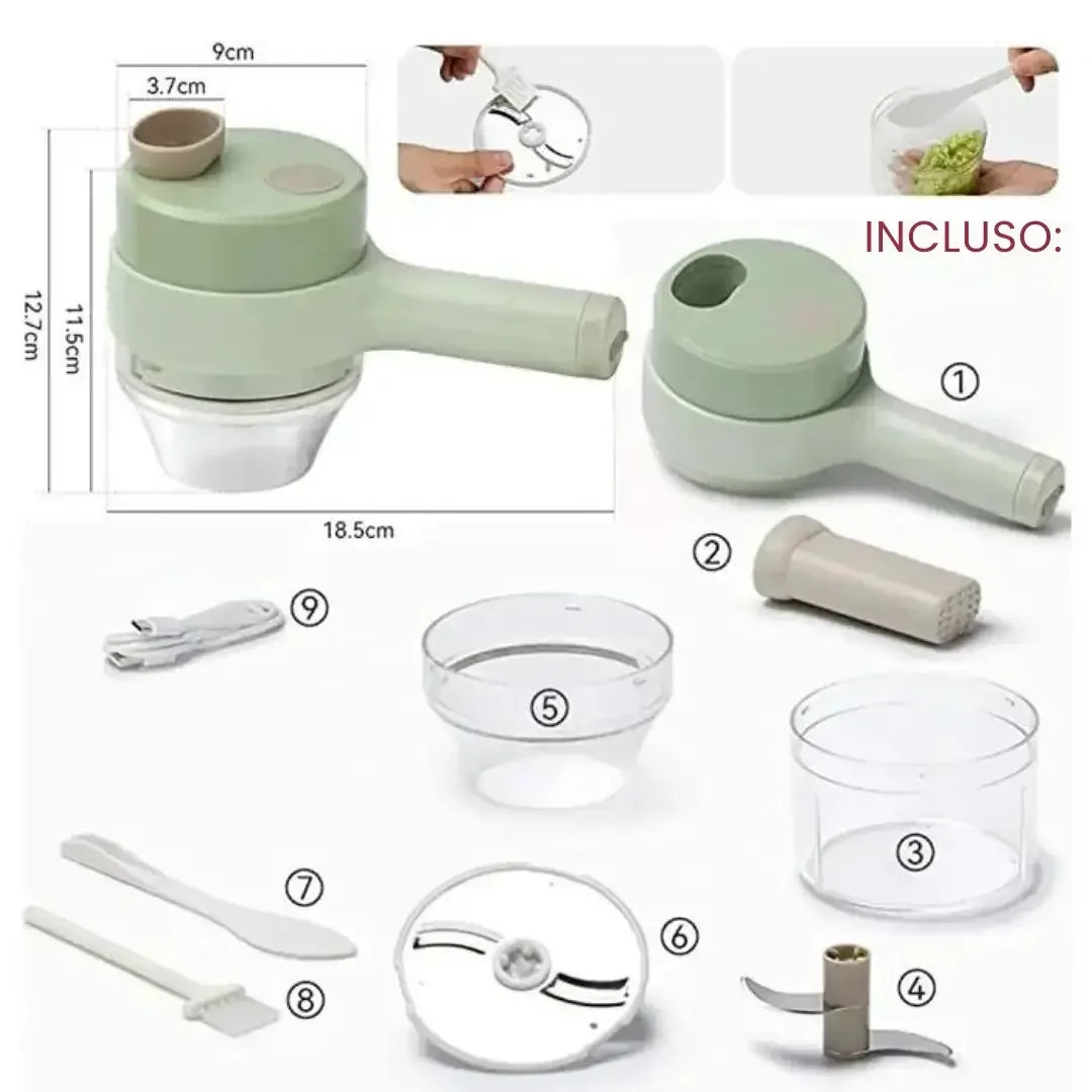 Picador e Cortador Elétrico de Legumes Multifuncional