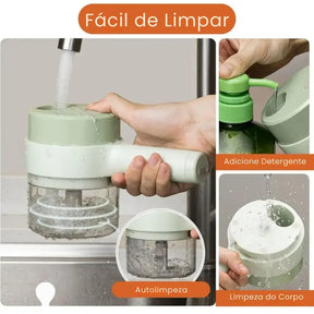 Picador e Cortador Elétrico de Legumes Multifuncional