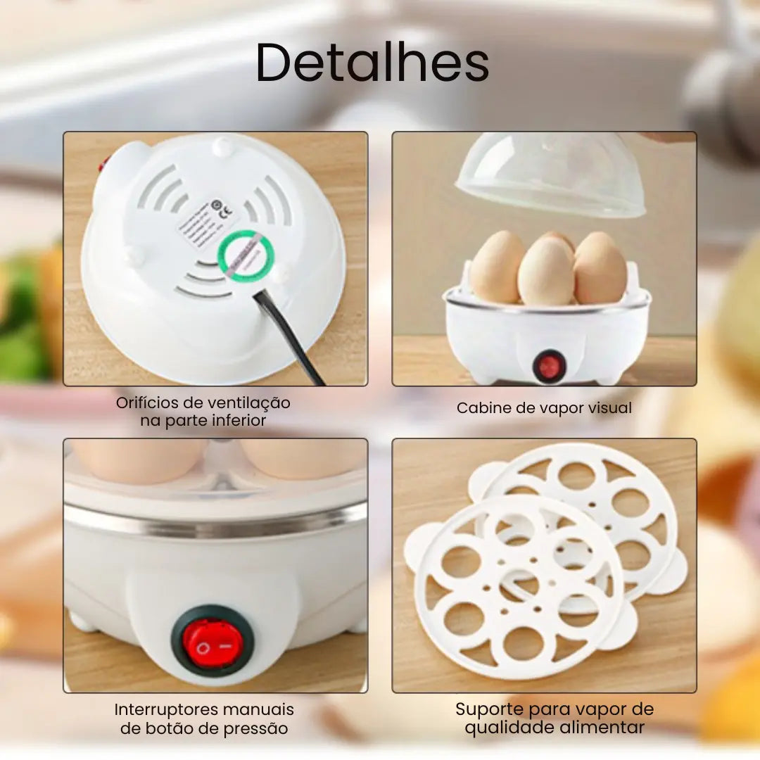 Cozedor Elétrico de Ovos e Legumes Multifuncional