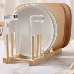 Escorredor de Pratos em Bambu Natural