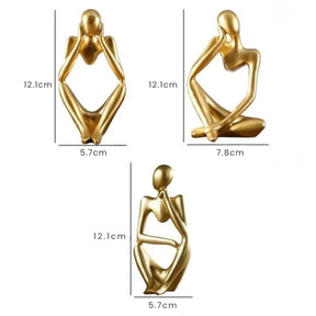 Escultura Trio Decorativo Pensador Abstrato