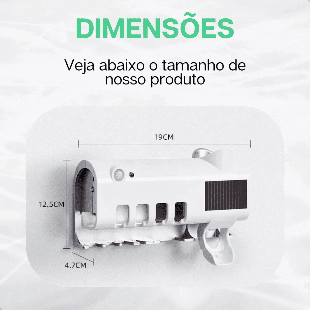 Esterilizador de Escova Dental UV e Dispensador de Pasta