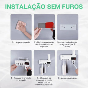 Esterilizador de Escova Dental UV e Dispensador de Pasta