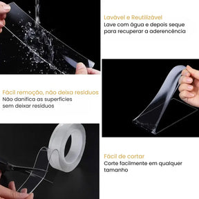 Fita Adesiva Dupla Face Extra Forte Transparente NanoGel
