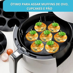Forma Silicone Air Fryer Cupcake e Bolos Antiaderente