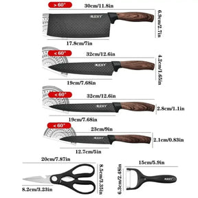 Kit de Facas 6 Peças com Tesoura e Descascador