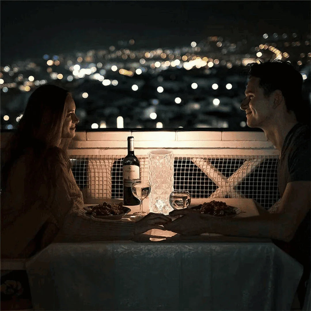 Luminária Cristal de Mesa LED com Controle Remoto