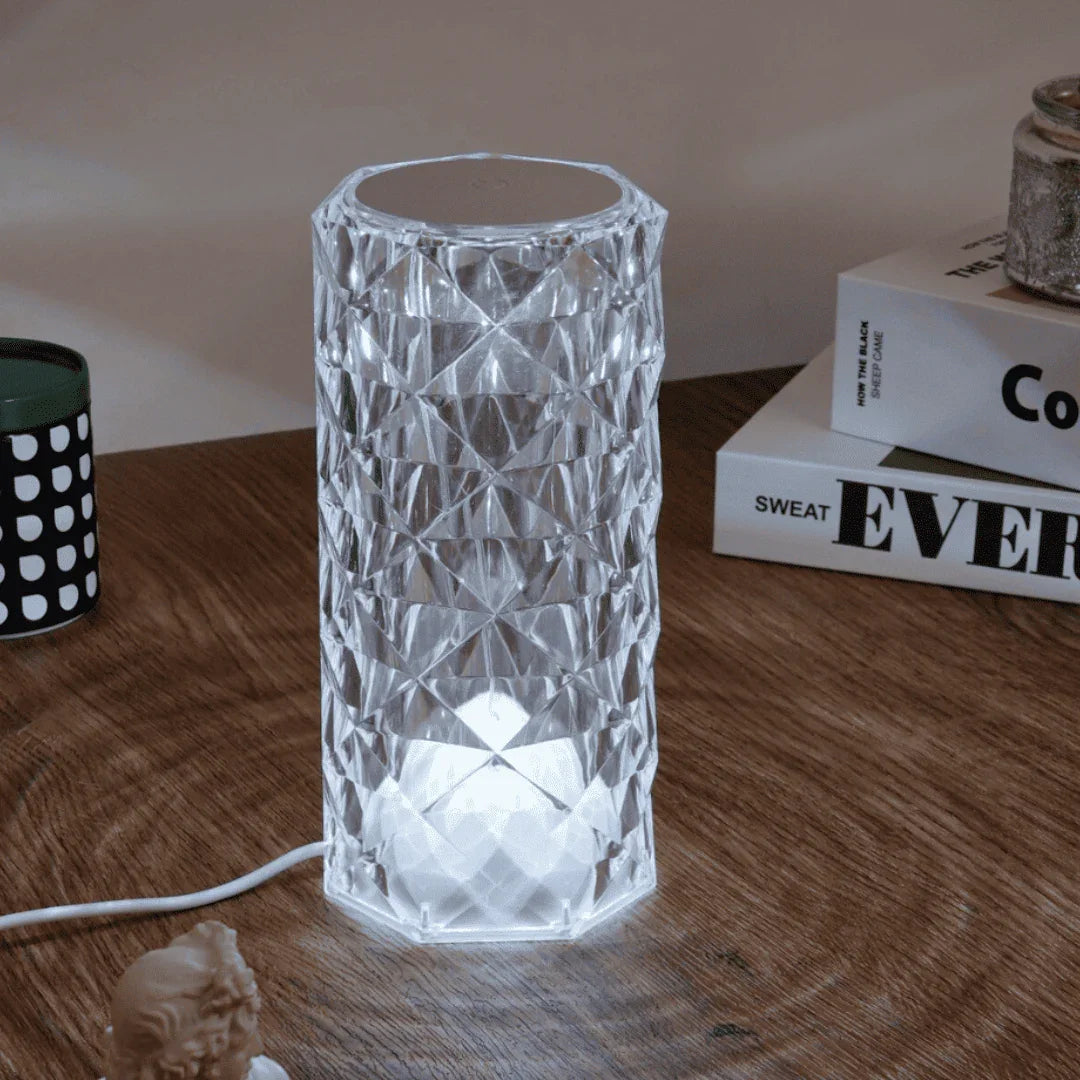 Luminária Cristal de Mesa LED com Controle Remoto