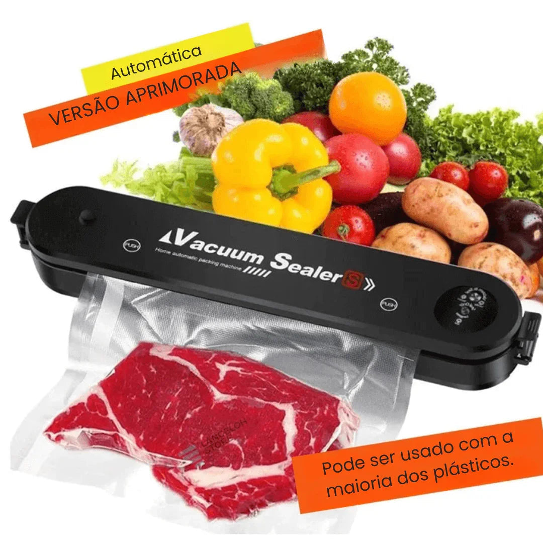 Seladora e Embaladora Automática a Vácuo Portátil + 10 Sacos de Brinde
