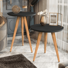 Mesa de Apoio Lateral Redonda Pé Palito Retrô