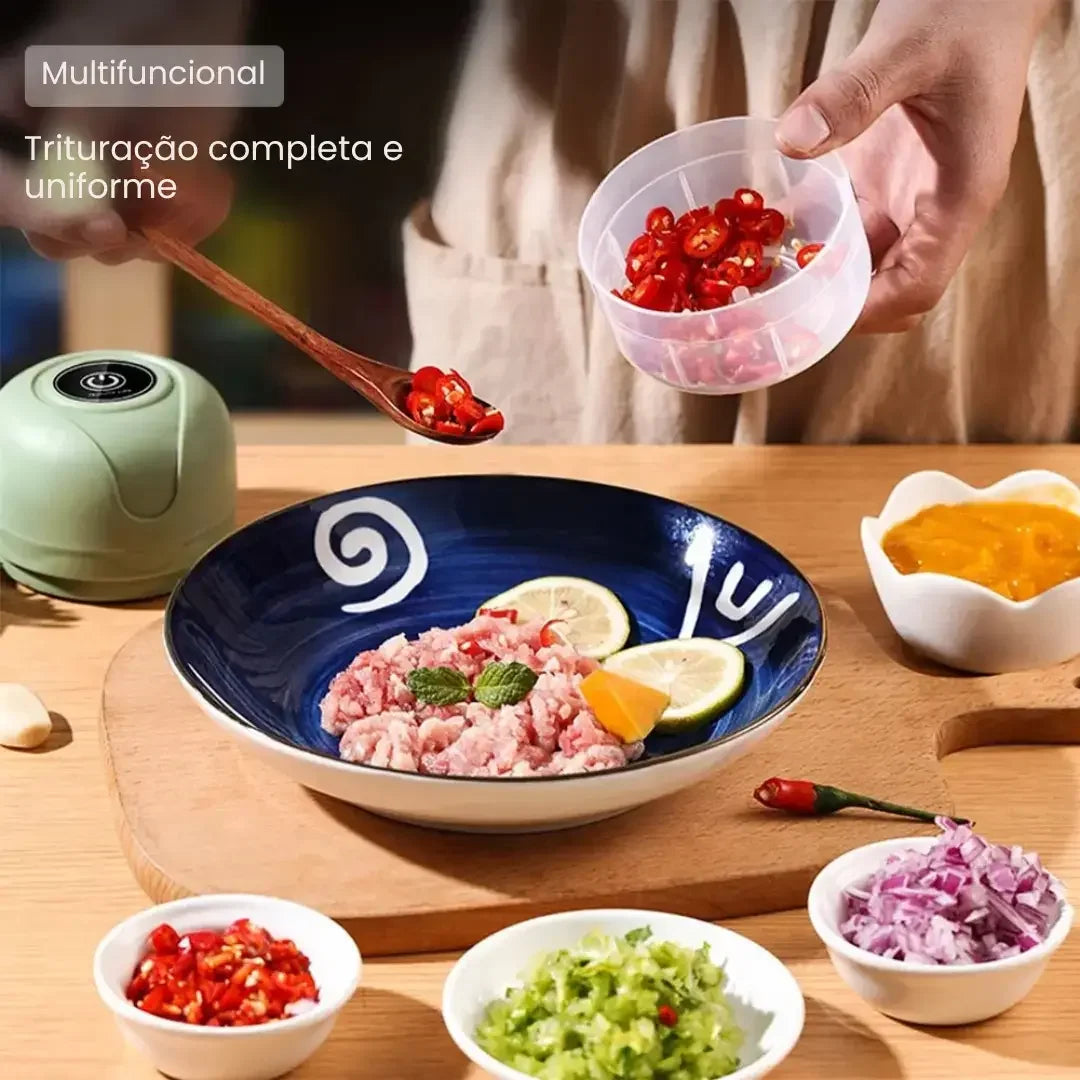 Mini Processador Alimentos Automático Sem Fio