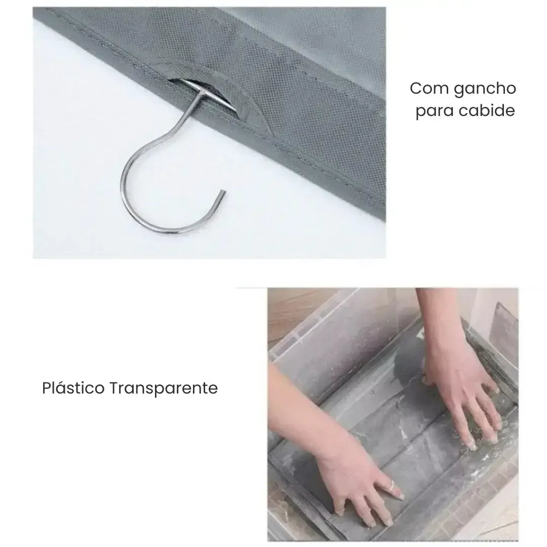 Organizador De Bolsas Multiuso Com Cabide Para Guarda Roupas