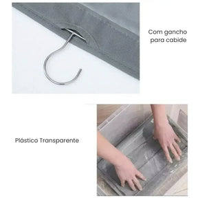 Organizador De Bolsas Multiuso Com Cabide Para Guarda Roupas
