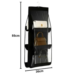 Organizador De Bolsas Multiuso Com Cabide Para Guarda Roupas