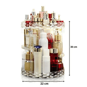 Organizador de Maquiagem Acrílico Giratório 360°