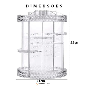 Organizador de Maquiagem Acrílico Giratório 360°