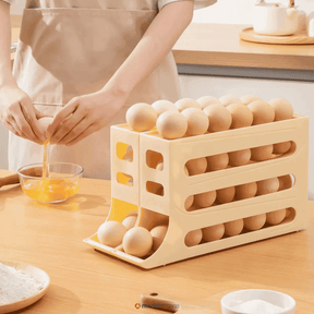 Organizador Porta-Ovos com Rolagem Automática