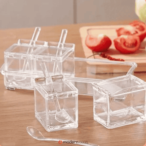 Porta Temperos e Condimentos Acrílico 4 Potes Organizadores