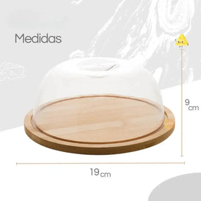 Queijeira de Bambu Com Tampa