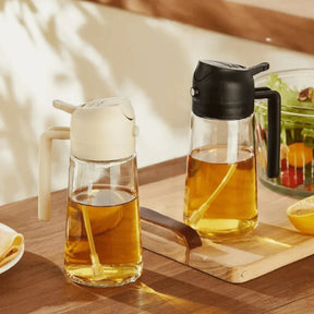 Porta Azeite de Vidro 2 em 1 Spray e Borrifador